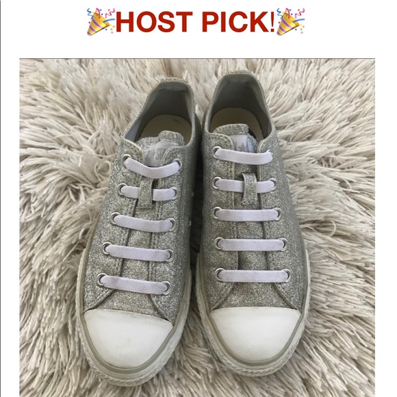 Converse Other - Converse SparklySilver Sneakers Jr 1.5